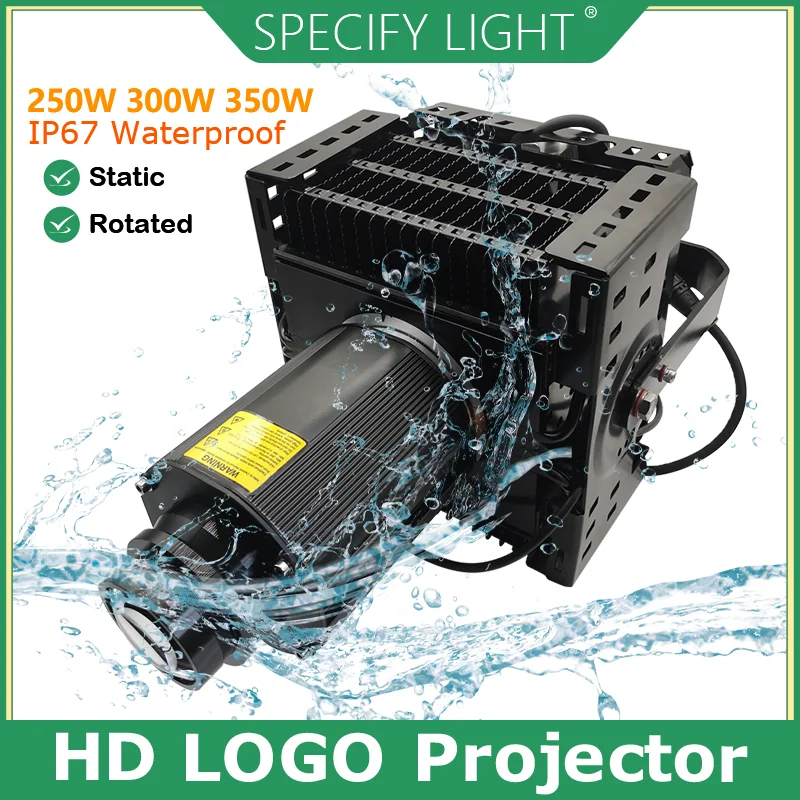 250W 300W 350W High Definition Logo Projector IP67 Waterproof Gobo Light safety signage Floor Project Advertising
