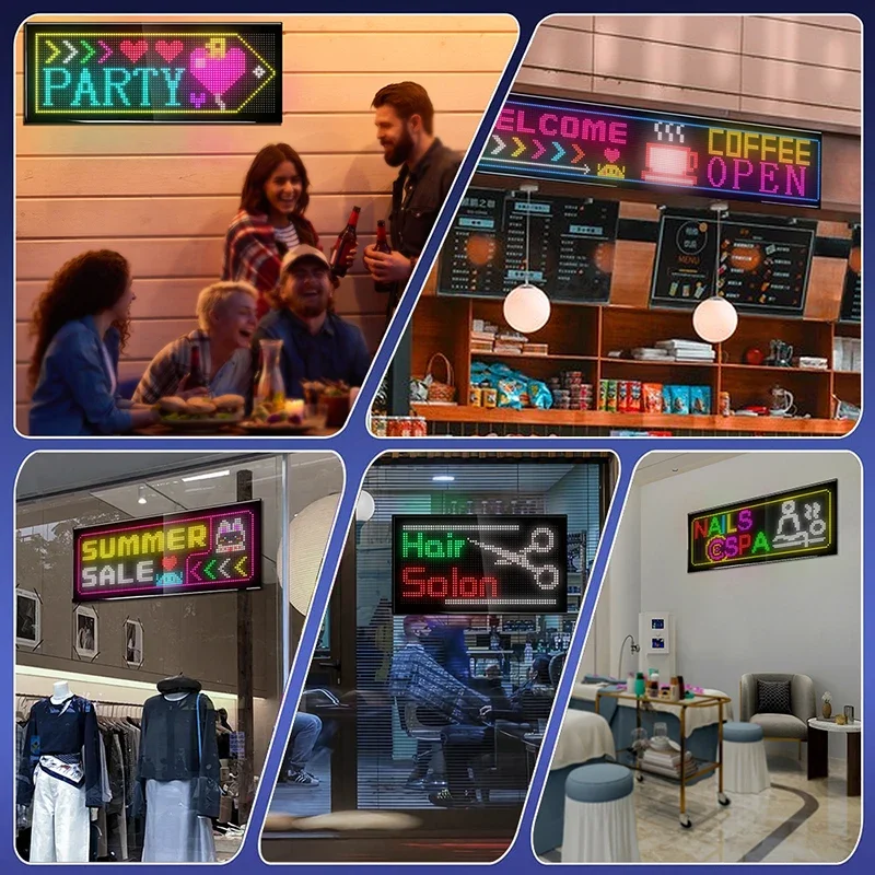 LED Flexible Screen Billboards APP Control Double Row Display Text Pattern Free Combination Car Advertising Store Front Outdoor-2