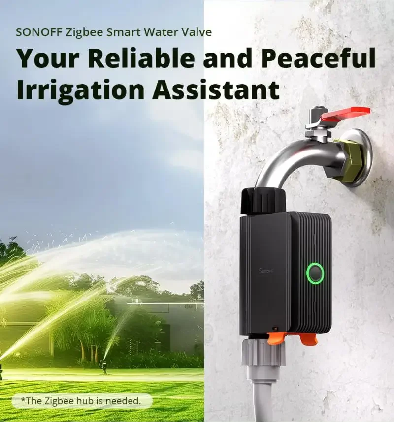 SONOFF SWV Water Valve sprinkler control Zigbee Smart Irrigation flow meter Timer App Voice Control Via Alexa Google ZHA Ewelink-3