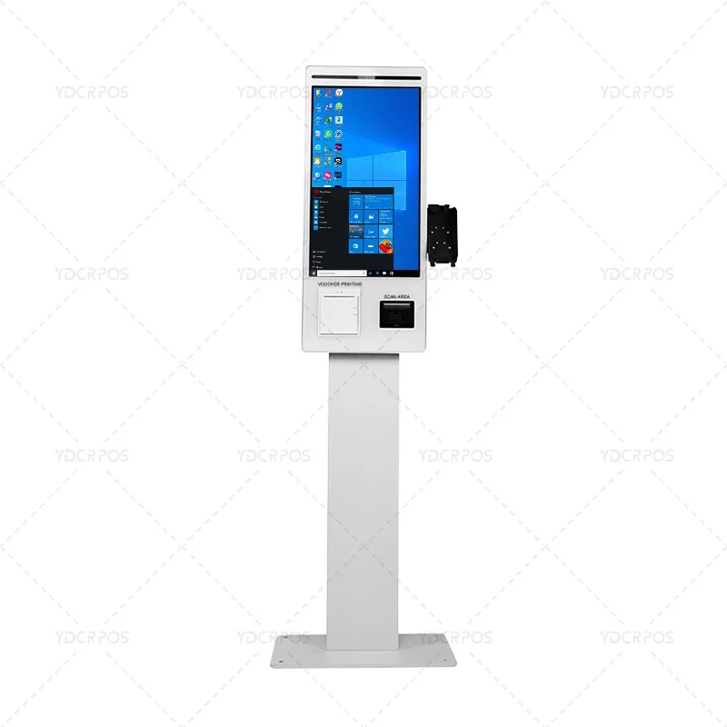 21.5 22 inch Self Service Order Payment Touch Screen Kiosk Self Pay Vending Machine Barcode Scanner Kiosk for Store / Restaurant-3