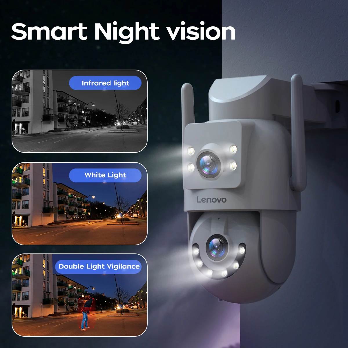 Lenovo 4K 6MP WiFi Surveillance Camera Outdoor Security Dual Lens Dual Screen AI Tracking PTZ IP Camera CCTV Video Surveillance-6