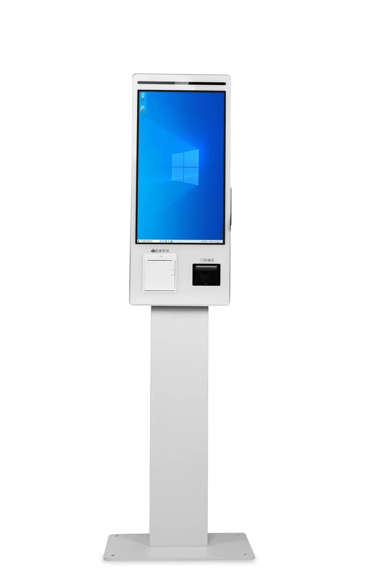 WUXIN 21/32/ Inch self payment kiosk self checkout kiosk machine with printer Self Service Ordering kisok windows 7 8 9 10 11-3