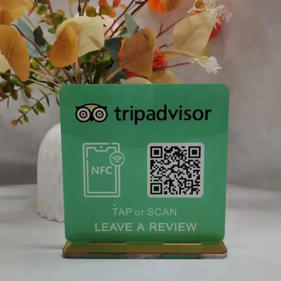 Custom Google Review Sign with NFC Scan code Acrylic Social Media Signs For Your Business Retail Store Decors-6