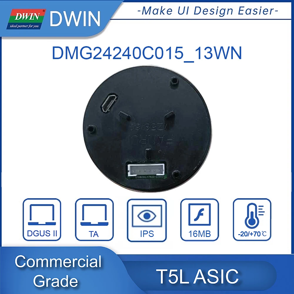 DWIN 1.54 Inch Display UART Circular Rotary Screen With Encoder Shell 240*240 Pixels No Touch Panel DMG24240C015_13WN-2