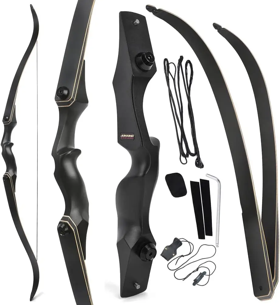 58/60 Inch Archery Takedown Recurve Bow for Adults/Youth 25-65Lbs American Hunting Bow Magnesium Alloy Metal Riser Right Handed