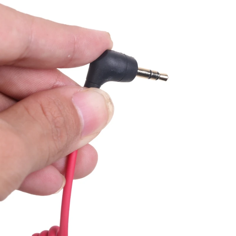 3.5mm TRS Male to Male Coiled Mic Cord Right Angle Connection Line Microphones Phone Camera Adapters Cable for Rode SC2-5