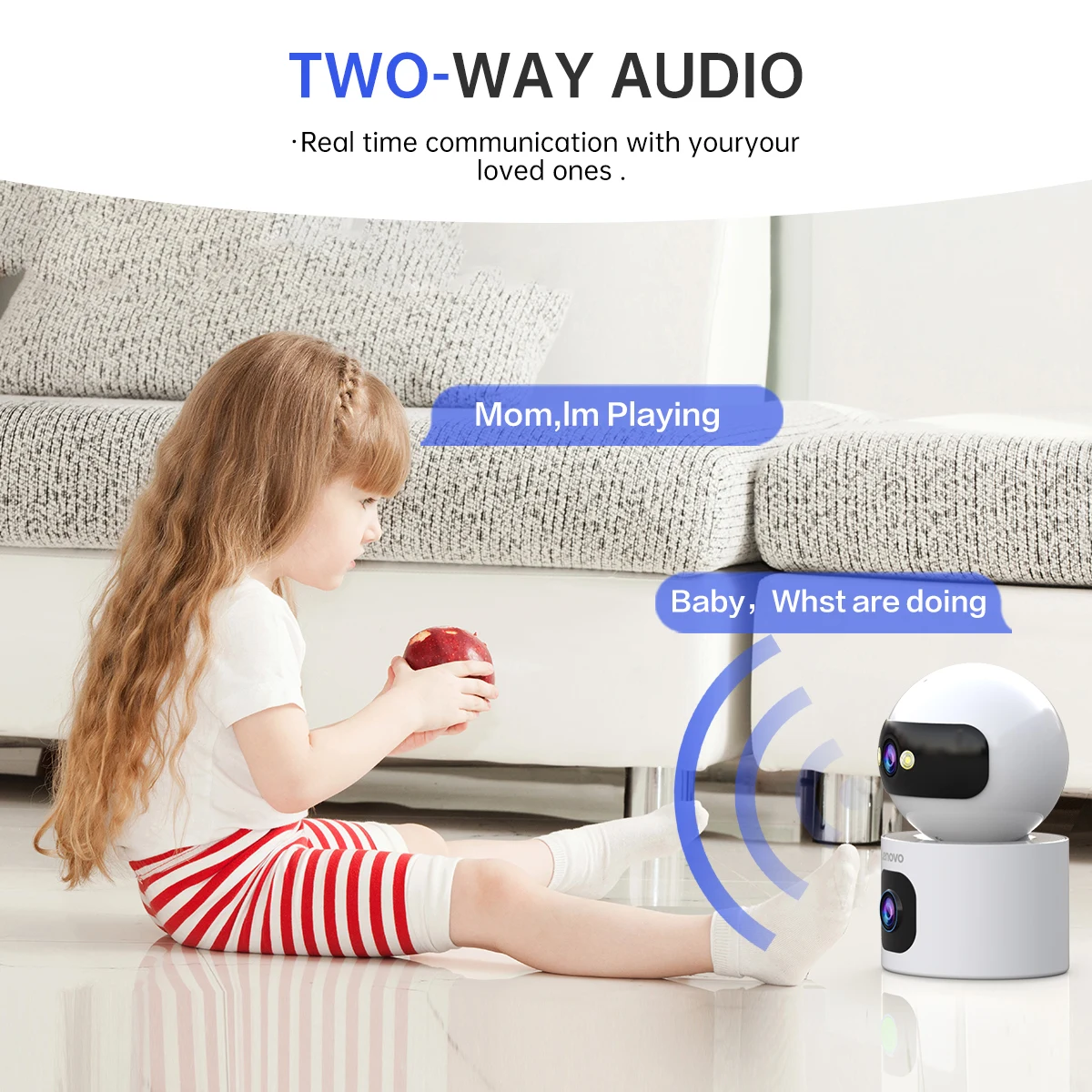 Lenovo 4K IP Camera 5G WiFi Dual Lens Smart Home Auto Tracking CCTV Camera Wireless Surveillance Camera Security Baby Monitor-4