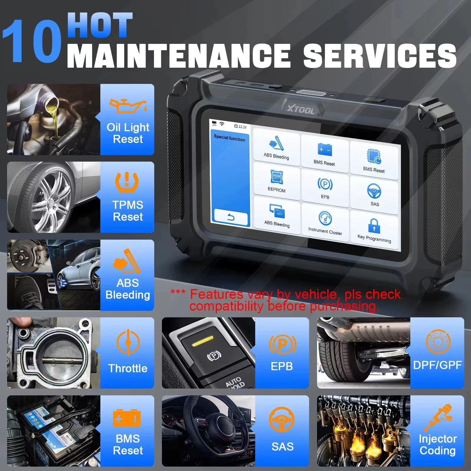 XTOOL D5 Automotive Diagnostic Tool ABS EPB Airbag Engine 5 System OBD2 Scanner Live Data CAN FD FCA Lifetime Free Update-4