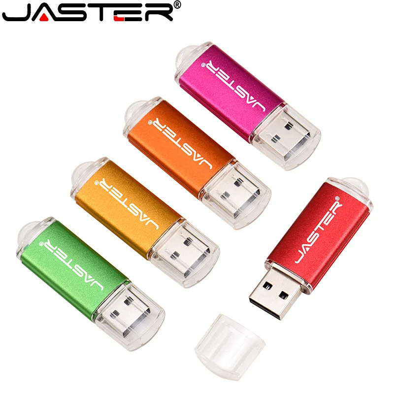 JASTER High speed USB 2.0 Flash Drive Mini plastic pendrive 128M 4GB 16GB 32GB  64GB 128GB With keychain Memory stick Pen Drive-2