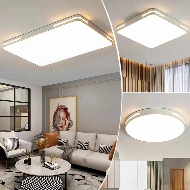 Modern Ceiling Lamp Living Room Bedroom LED Ceiling Light with Remote Control Dimmable Ultrathin Black White Square Round Light-4