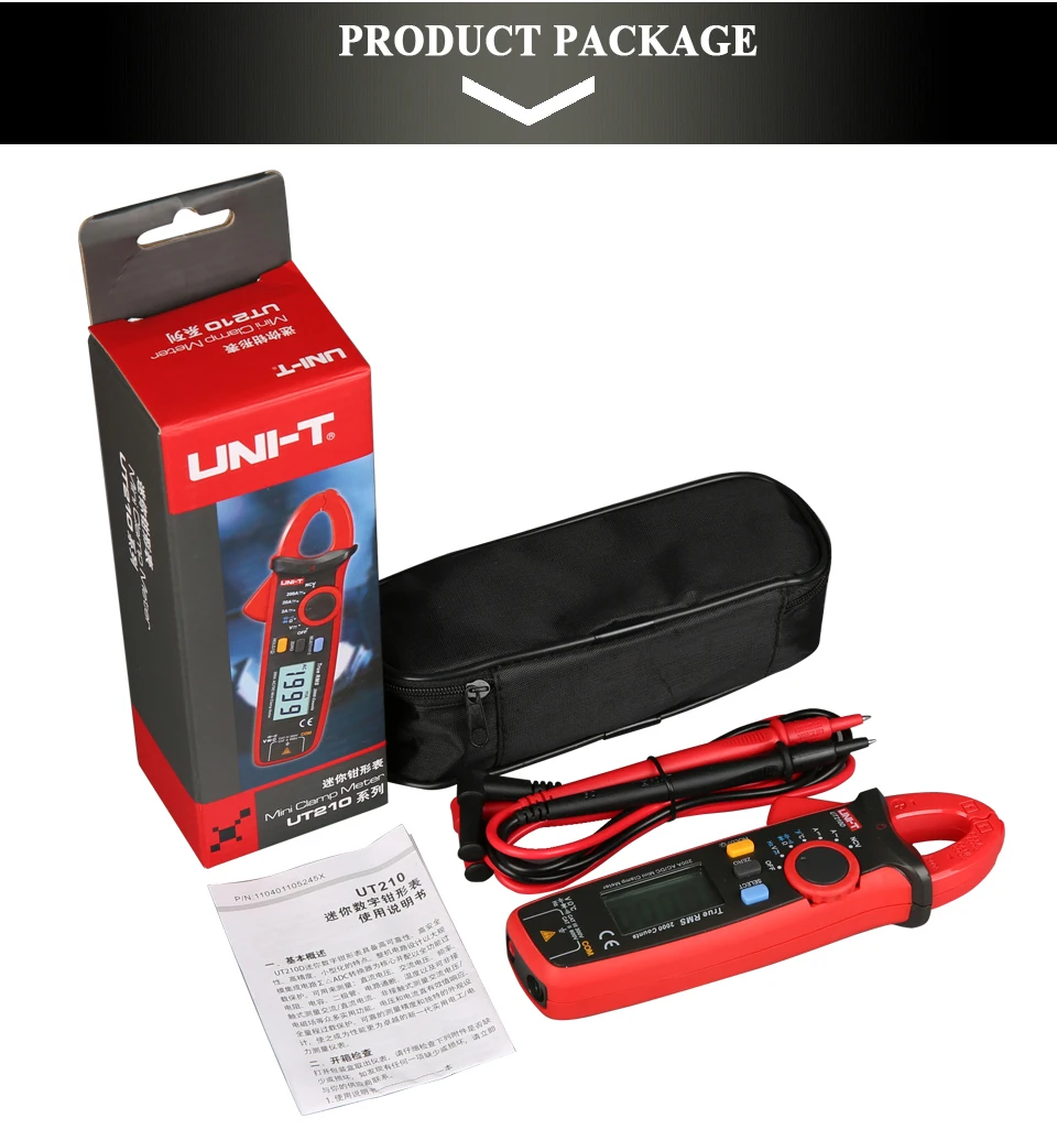 UNI-T UT210E UT210D Digital AC DC Current Clamp Meter True RMS Pliers Ammeter Voltage Tester Frequency Meter-6