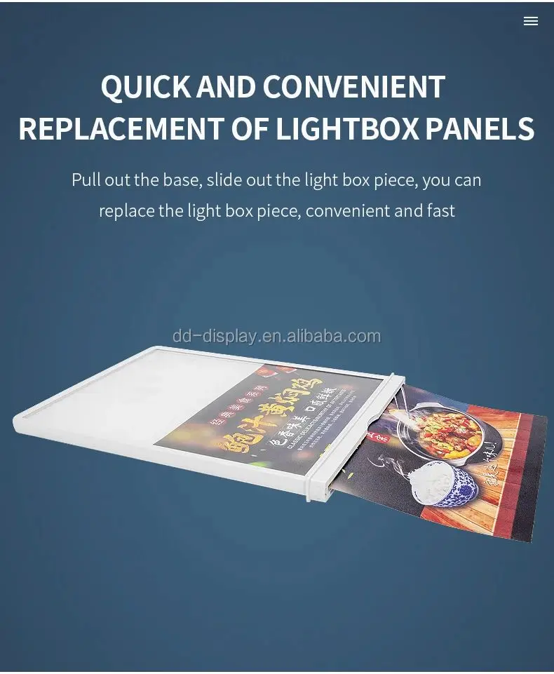 Rechargeable A4 Desktop Advertising Light Box Dimmer Acrylic Flashing Led Light Table Menu Restaurant Card Display Holder Stand-4
