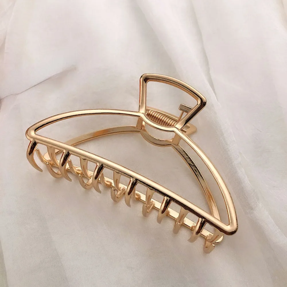Gold Color Hollow Geometric Hair Clips Metal Hair Claw Cross Hairclip Headband Hairpin Hair Crab Women Hair Fashion Accessories-4
