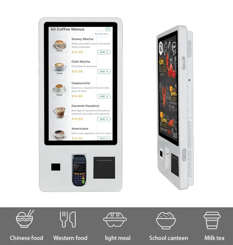 32 inch Touch Screen Automatic Self Payment Machine Ticket Dispenser Payment Terminal Self Service Mcdonalds Kiosk Machine-4
