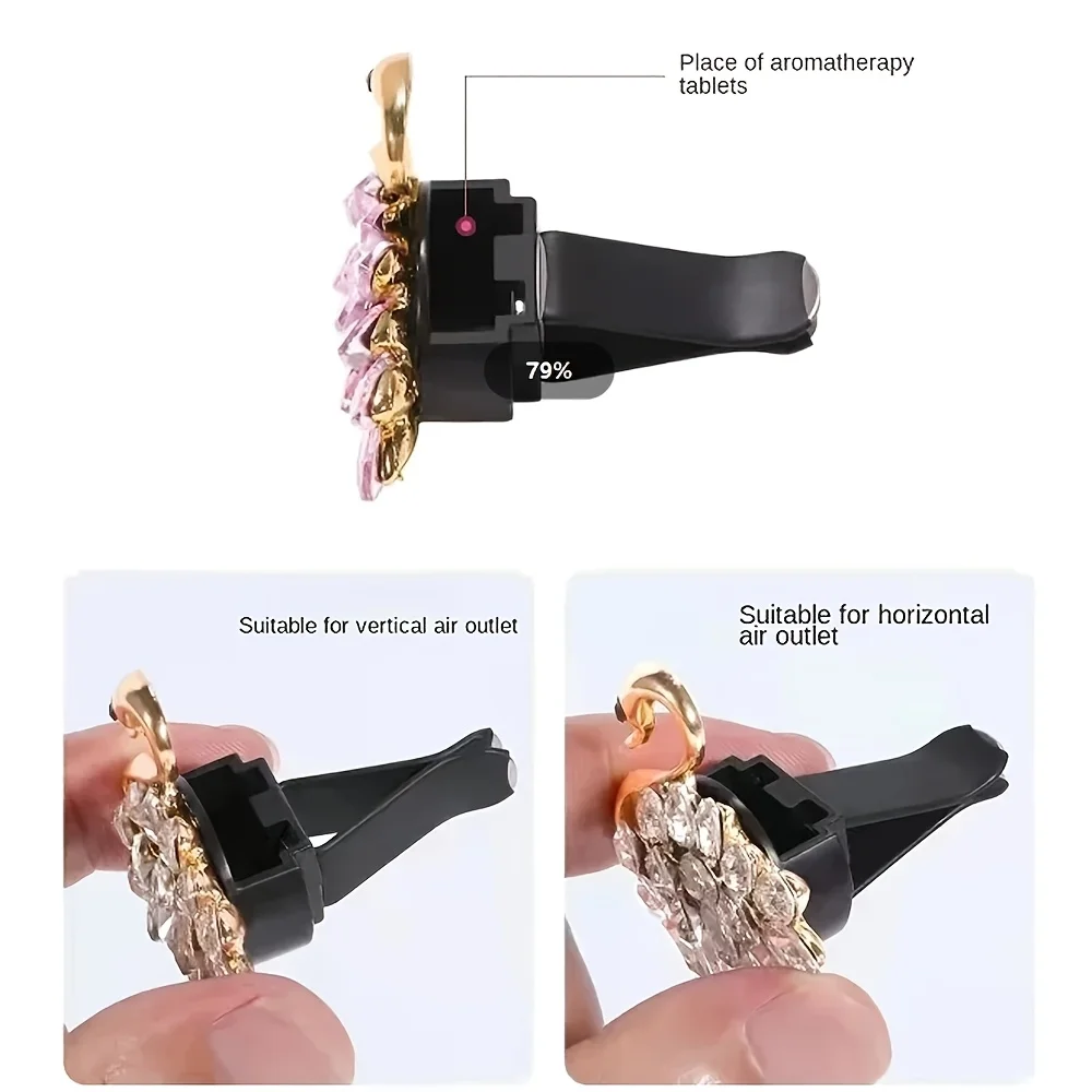 2pcs Car Perfume Clip Flower Air Outlet  Decorations Car Air Conditioner Air Vent Personalized Interior Decoration Accessories-3