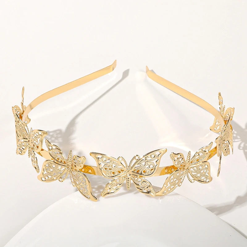 New Gold Color Leaf Headband Headpiece Crown Tiara Headdress Goddess Greek Head Jewelry Bride Wedding Hair Accessories-3