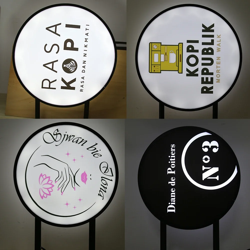 50cm LED Light Box Business Sign Light Sign Outdoor Advertising Lamp Shop Signage Double Sided External Signage-6