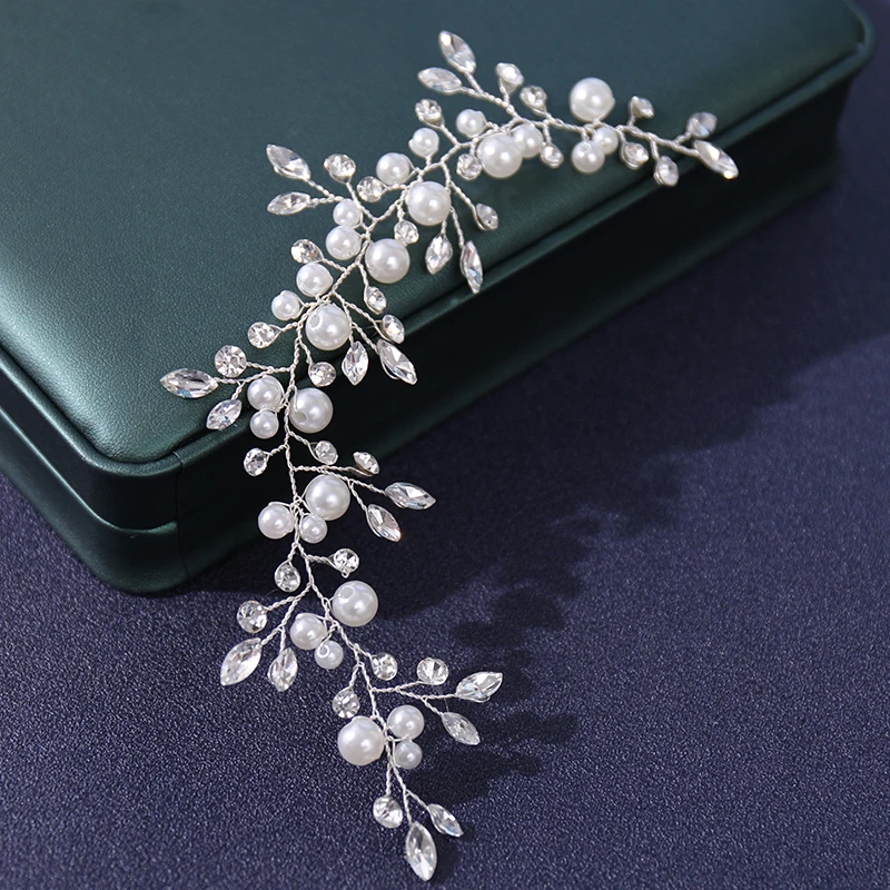 Pearls Crystal Handmade Headbands Fashion Wedding Hair Accessories Cheap Hairbands Rhinestone Head Jewelry Wholesale Dropping-3