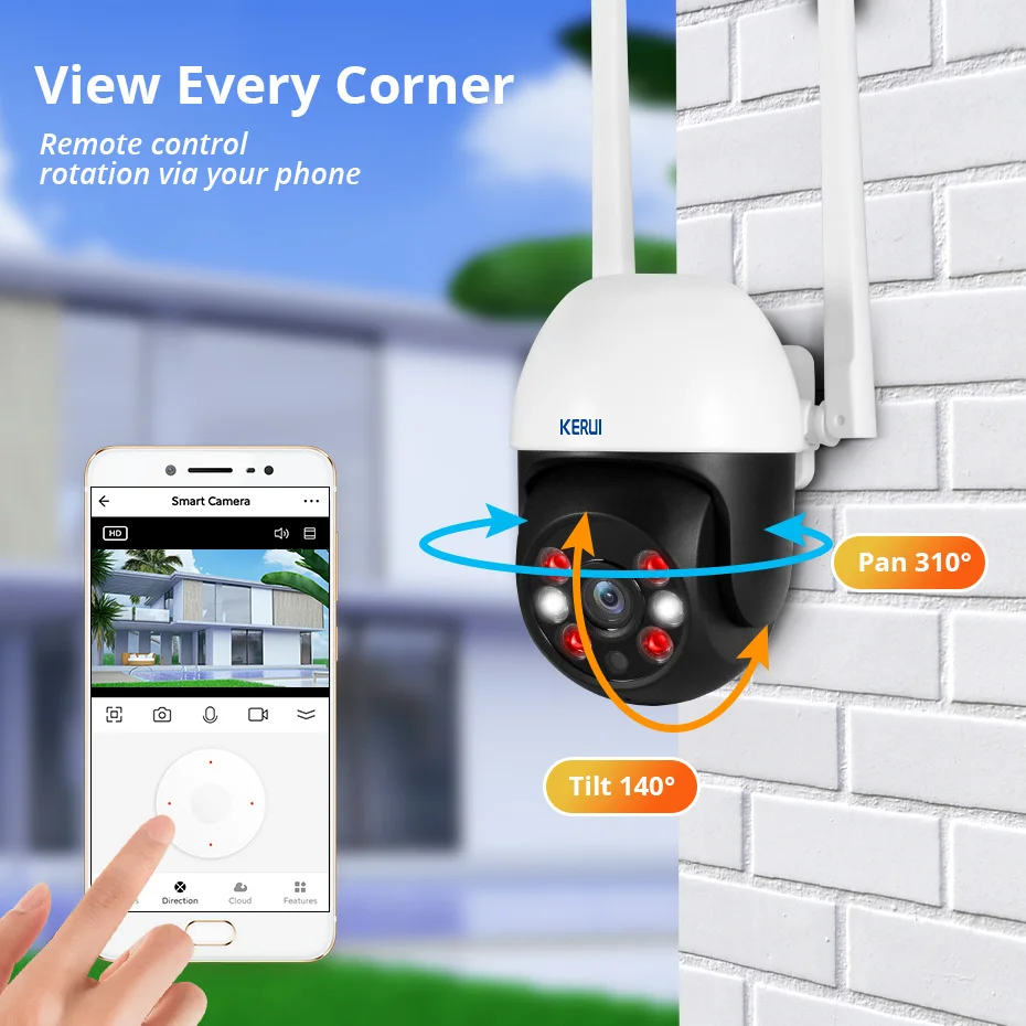 KERUI 5MP 8MP 4K PTZ WiFi IP Wireless Camera Tuya Smart Outdoor Home Security Dual Lens 10MP 5K Camera CCTV Video Surveillance-5