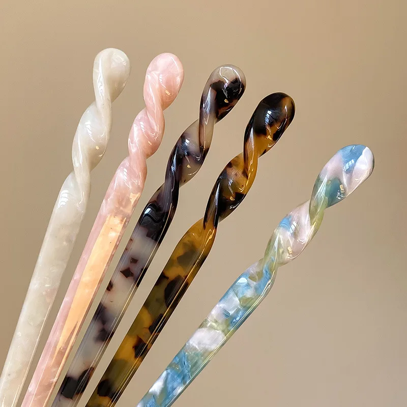 Vintage Chinese Style Hair Sticks for Women Girls Fashion Acetate Chopstick Shaped Hair Clips Pins Jewelry Hair Accessories-5
