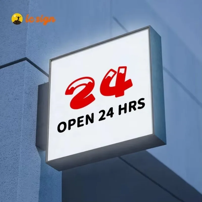 Signage Business Logo Custom Advertising Light Box for Shopping Mall Coffee Storefront Outdoor Waterproof Cube Acrylic Light Box-6