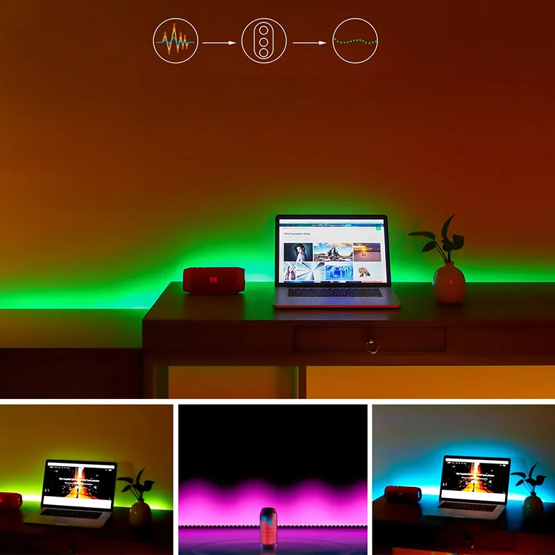 Bluetooth USB 5V RGB LED Strip Light 5050 Controller 1M 2M 3M 4M 5M Flexible Diode Lamp Tape Lights TV Background Lighting-6