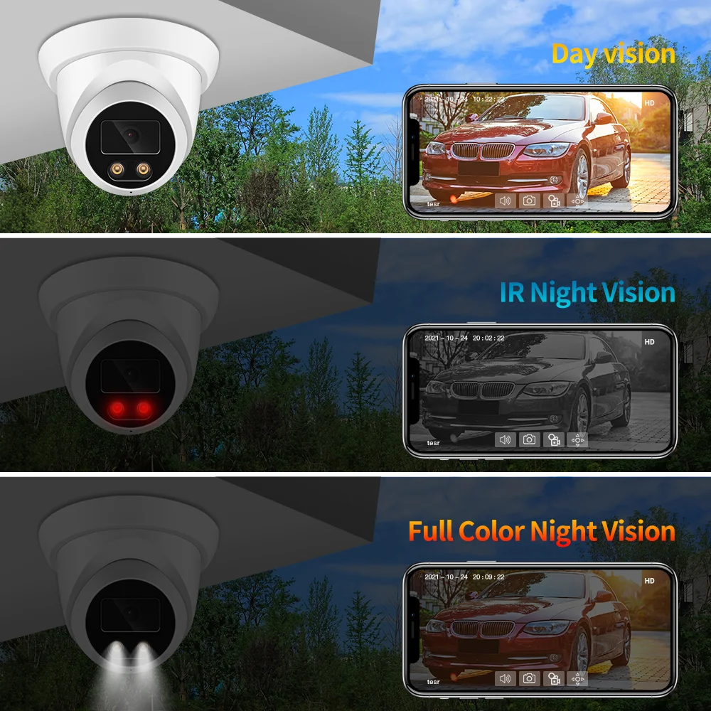 New 4K 8MP IP Camera Audio Outdoor POE H.265 Onvif Wide Angle 2.8mm AI Color Night Vision Home CCTV Video Surveillance Security-5