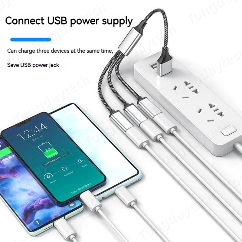 USB Hub Extensions 3 Port Type C Hub USB Splitter Data Transmission High Speed OTG Adapter For Computer Xiaomi Macbook Pro Air-2