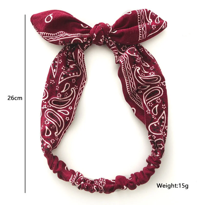 New Boho Women Soft Solid Print Headbands Vintage Cross Knot Elastic Hairbands Turban Bandanas Girls Hair Bands Hair Accessories-2