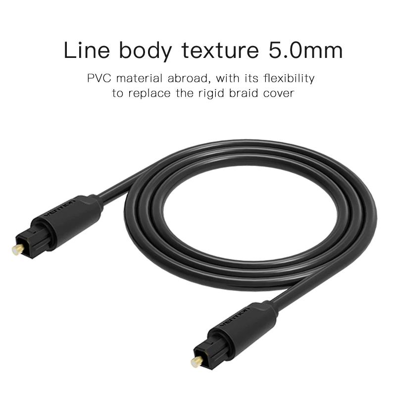 Vention Digital Optical Audio Cable Toslink SPDIF Coaxial Cable 1m 2m 5m for Amplifiers Blu-ray Xbox 360 PS4 Soundbar Fiber Cabl-3