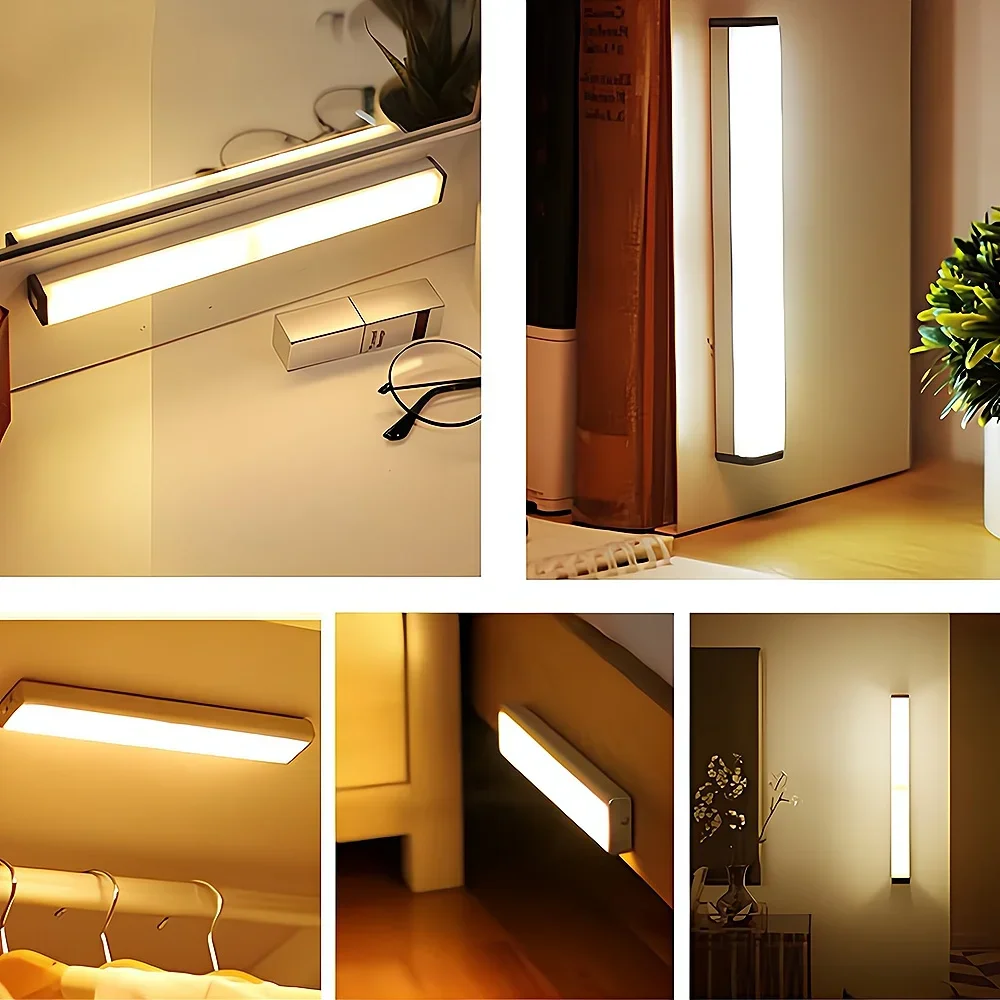 Night Lights Wireless LED Motion Sensor Lamp USB Rechargeable Magnetic For Wardrobe Room Closet Kitchen Aisle Tube Detector Bulb-5