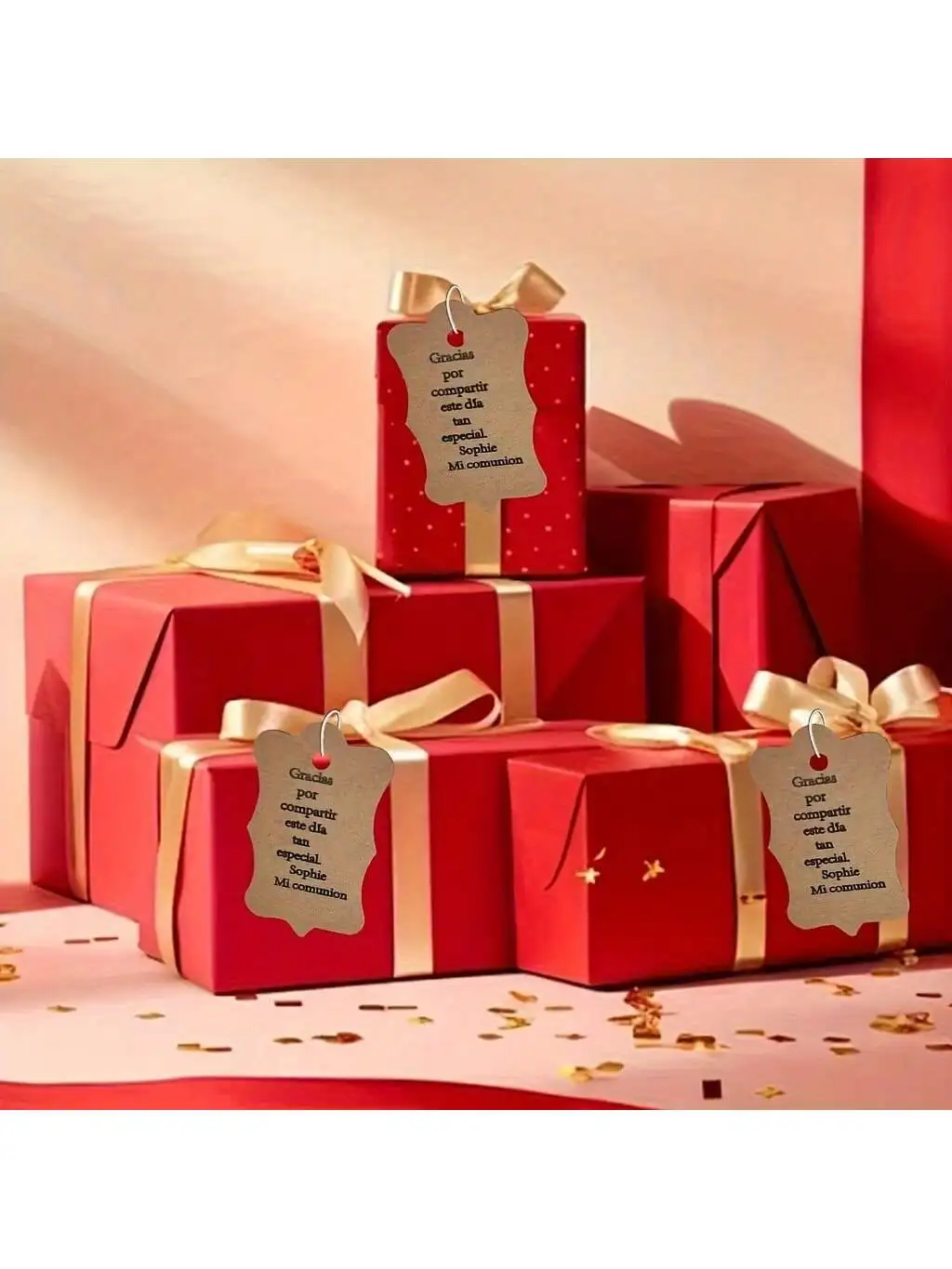 100PCS Personalized Christmas Wedding Gift Tags Handwritten Custom Calligraphy Kraft Paper Tags Single-Sided No String-4