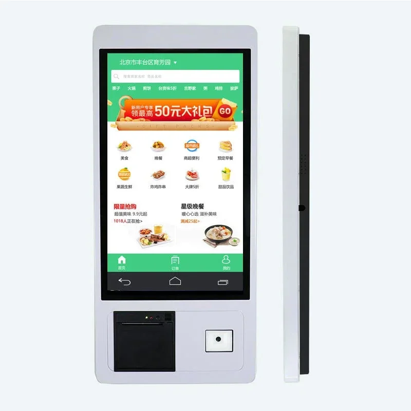 hot saleSmart Touch Screen 15.6 Inch Qr Code Scanner Kiosk Ticket Printing Self Service Order Pos System Payment Terminal-4