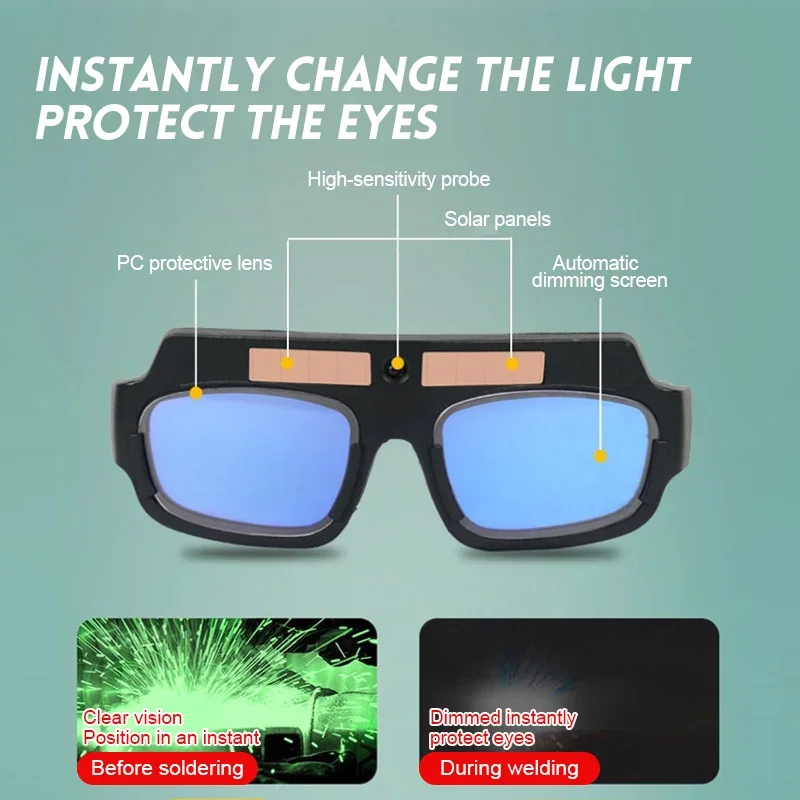 Anti-glare Automatic Darkening Dimming Welding Glasses Set Argon Arc Welding Glasses Welder Eye Protection Goggles Tools-6