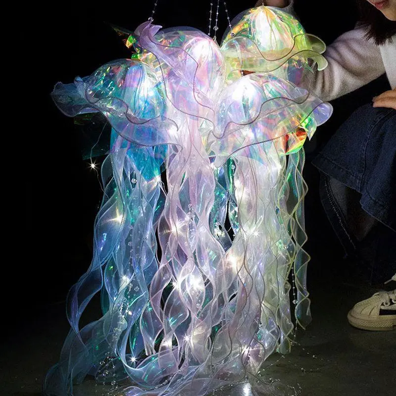 Jellyfish Night Light Lamp Portable Flower Lamp Girl Room Atmosphere Decoration Lamp, Bedroom Night Lamp, Home Decoration-5