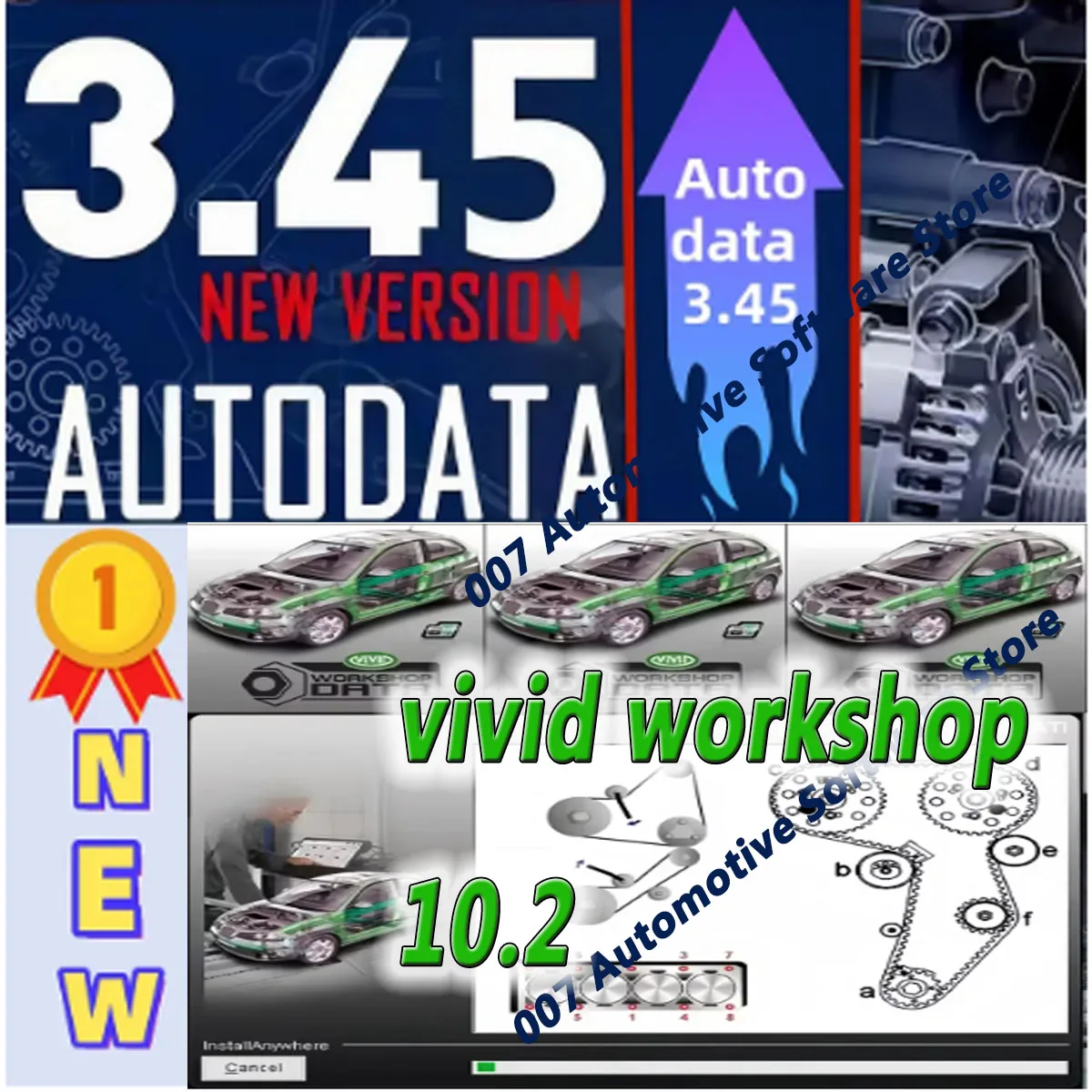 2025 hot Sale ! Newest version Autodata 3.45 and vivid workshop 10.2 Auto Repair Software + install video guide-2