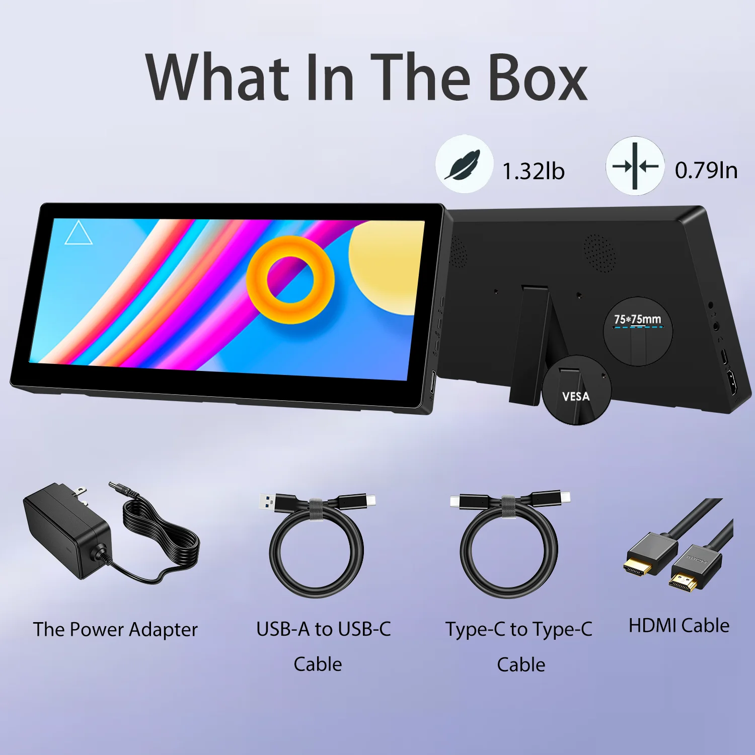 10.3 inch TouchScreen Monitor HDMI & Type C 1920x720 IPS Display LCD Bar Computer Temp Display Widescreen-6