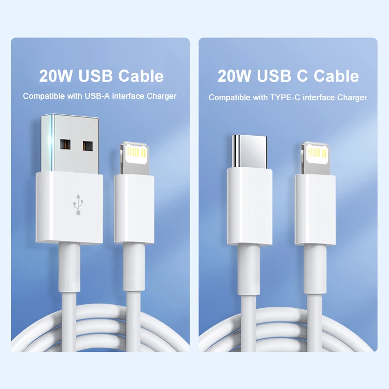 PD 20W Fast Charging Cable For Apple iPhone 14 13 12 11 Pro Max Plus Mini USB C 1M 2M Data Cables Quick Charge Phone Accessories-6