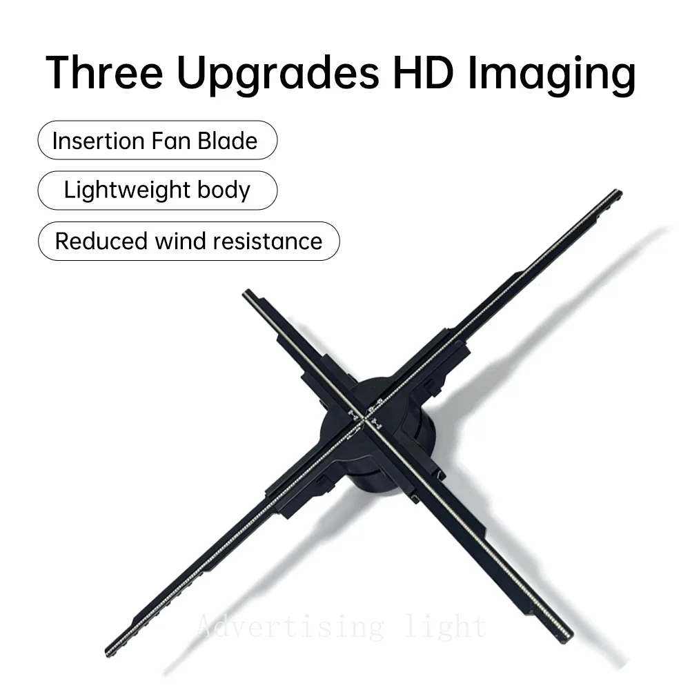2025 Newest 60cm 3D Hologram Fan Projector Wifi LED Holographic Player support Video Shop Supermarket Advertising Display Light-3