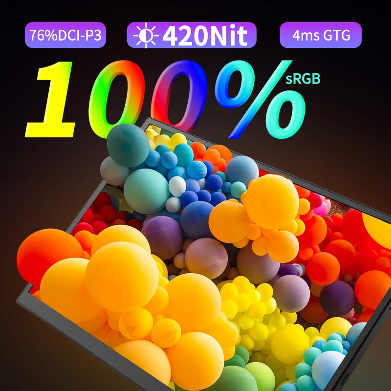 420Cd/m ² 10.5 inch Portable Monitor IPS FHD 1280P 100%SRGB Game Screen Laptop Mac Xbox PS4/5 Switch Display-3