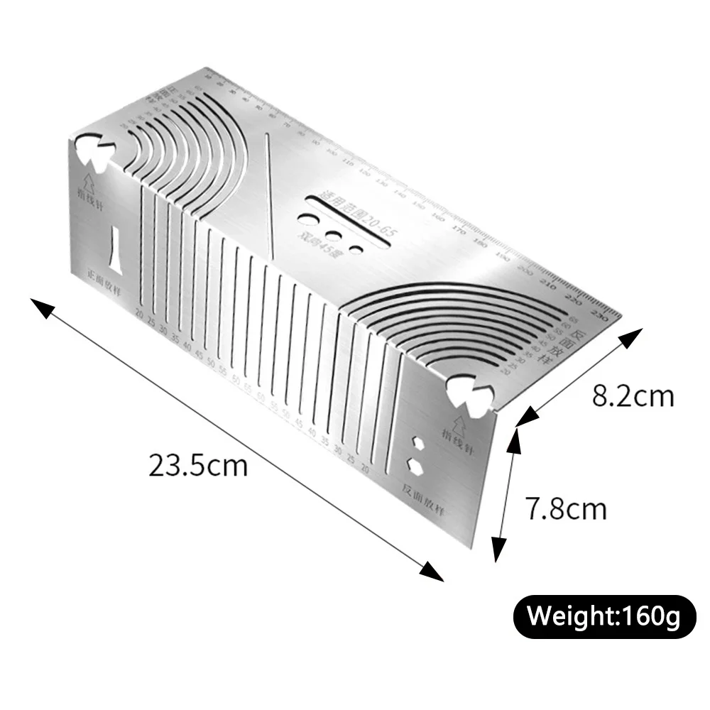Angle & Arc Marking Tool Adjustable Linear Arc Dual-Purpose Scriber Pipe Cutting Measuring Tool for Metalworking Cutting Guide-2