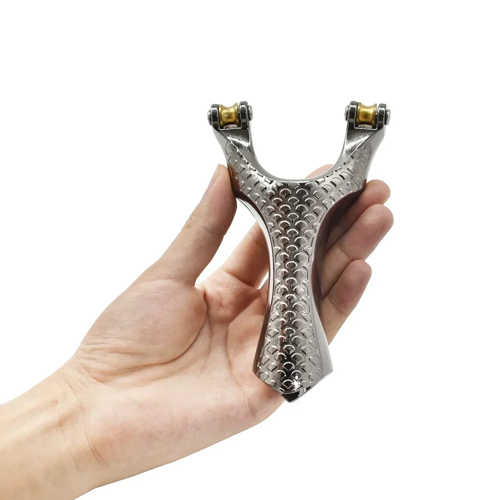 Silver Resin Detachable Pulley Slingshot High Elastic Powerful Sling Portable Hunting Shooting Equipment Slingshot Toy-3