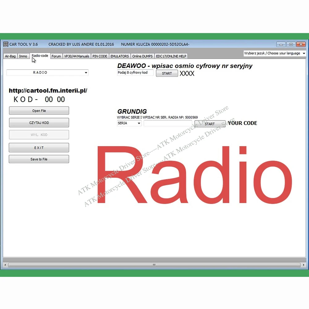 Car Tool Software Cartool V3.6- best software for cleaning air-bag files clearing deleting Immo - any memory programmer-4