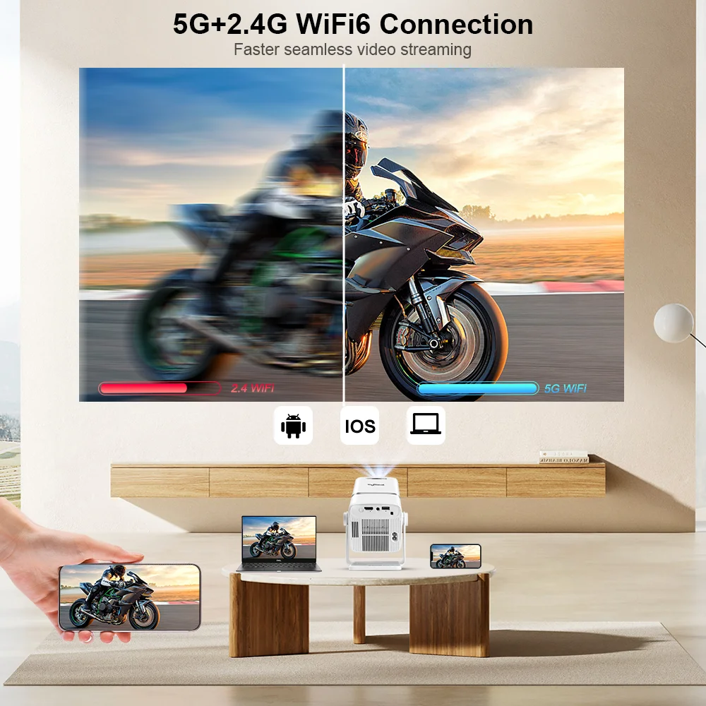 ThundeaL 4K Full HD Projector FHD TD80W Android WiFi 3D Home Theater TD80 Portable Beam Projector Meeting Video Movie PK HY320-2