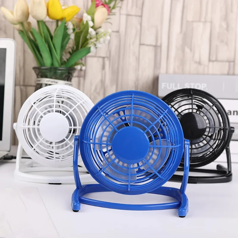 USB Silent Fan Desk Cooler for Laptop Notebook Desktop PC Office Summer Cooling Fan 4 Blades Rotatable USB Mini Fans Socket-3