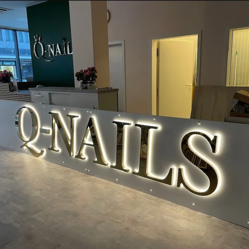 Custom Metal Letters Backlit Sign RGB Led Illuminated Stainless Steel Storefront Company Logo Bar Club Signage Outdoor LED Sign-3