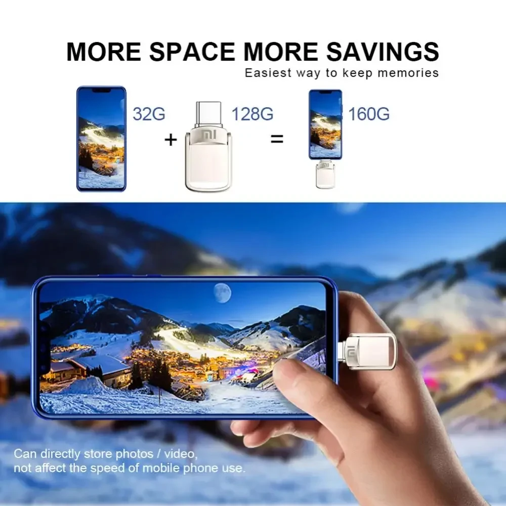 Xiaomi 2TB USB 3.2 Flash Drive High Speed Metal U Disk TypeC Memory Stick Waterproof SSD Storage PC Phone Data Transfer Portable-4