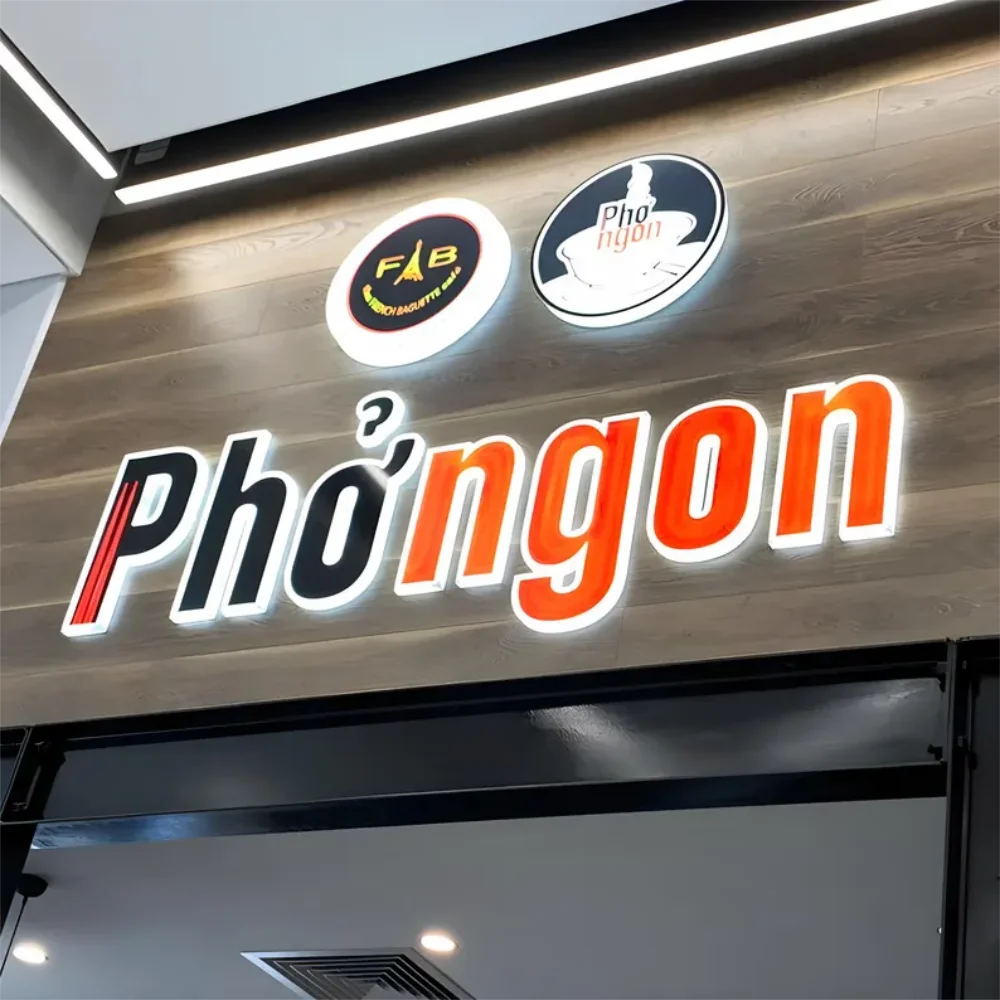 Backlit Sign Custom 3D Metal Letters For Company Logo Bar Club Signage Led Illuminated Stainless Steel Storefront Outdoor Sign-5