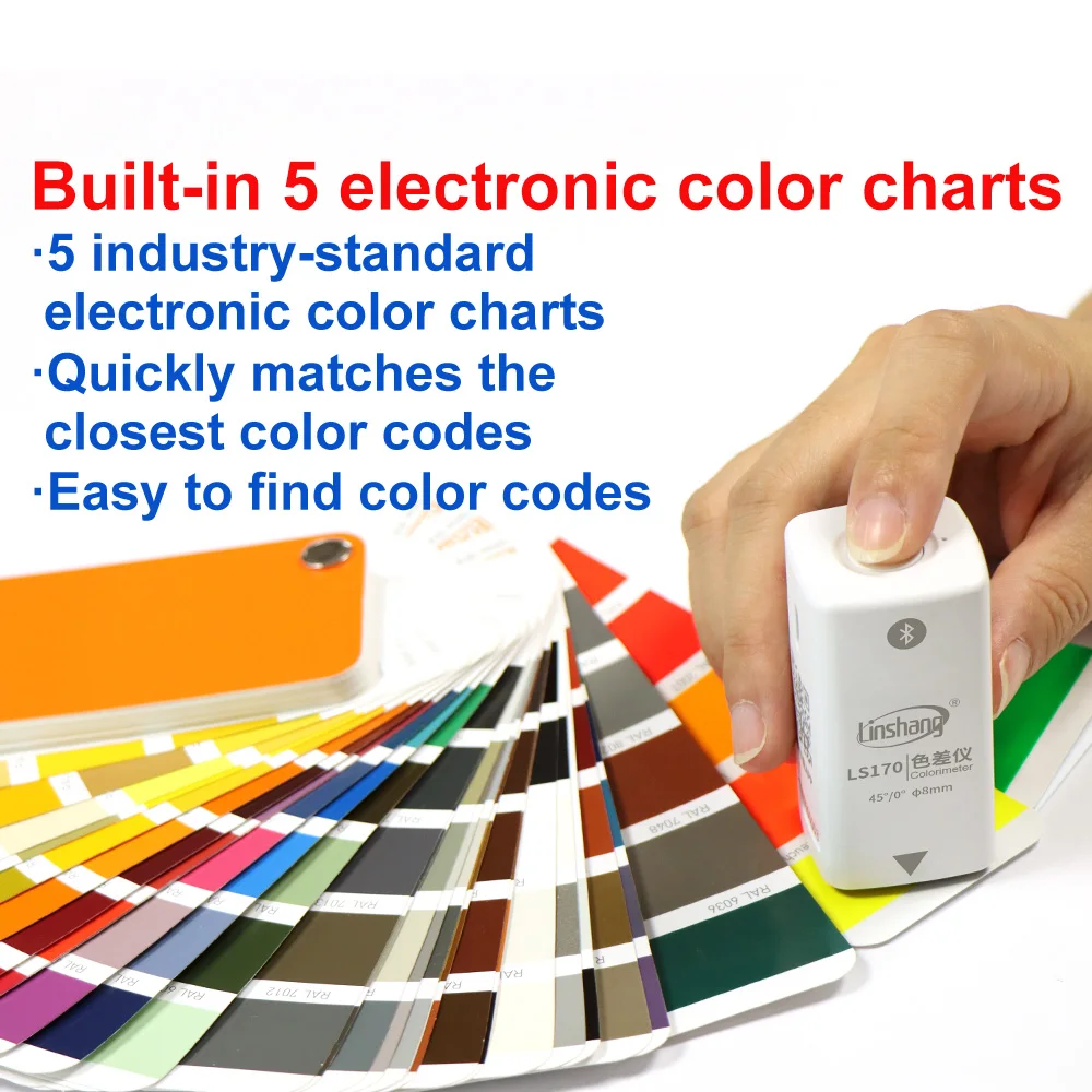 Pocket Colorimeter Digital PantoneC/U/TPG Color Reader Bluetooth CMYK CIE LAB RGB Color Meter Best Price for Ink 45/0 LS170-4