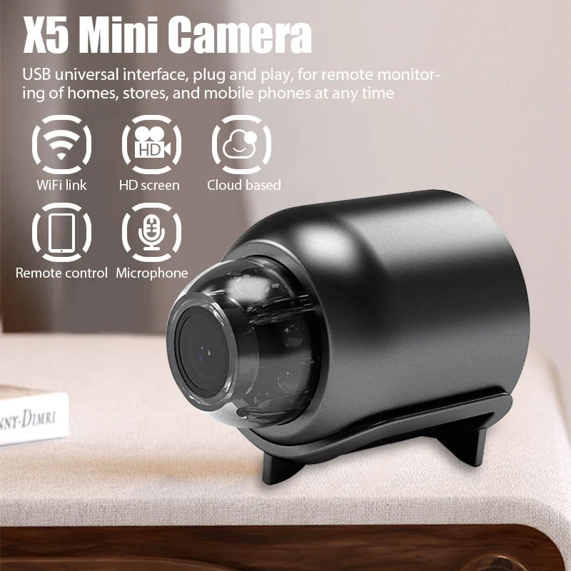 X5 Mini Camera HD 1080P Intelligent Home Security IP WiFi Smart Camera Monitor Mobile Remote IP Cam Mobile Remote Application-2